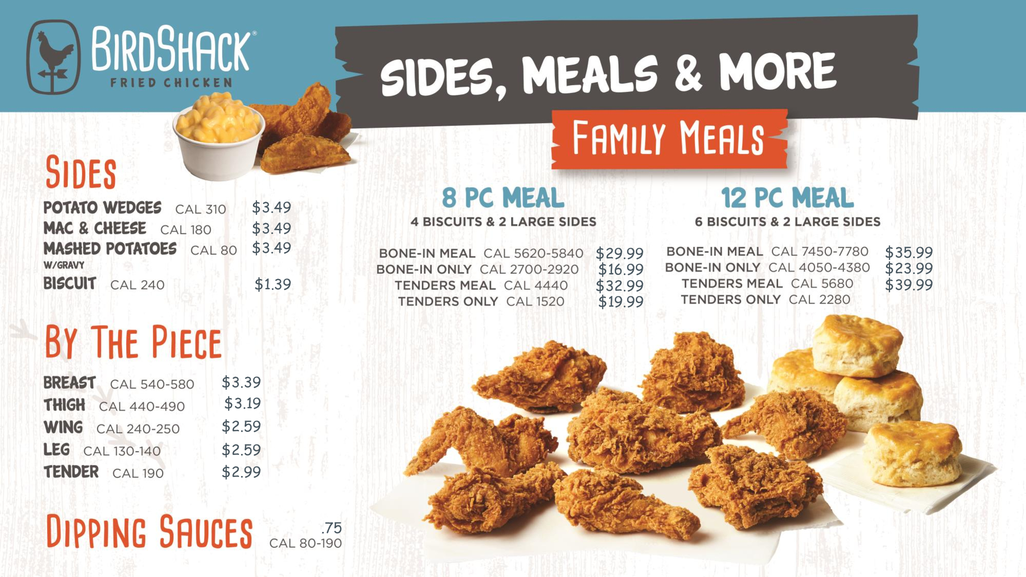 Birdshack Sides, Meals & More Menu